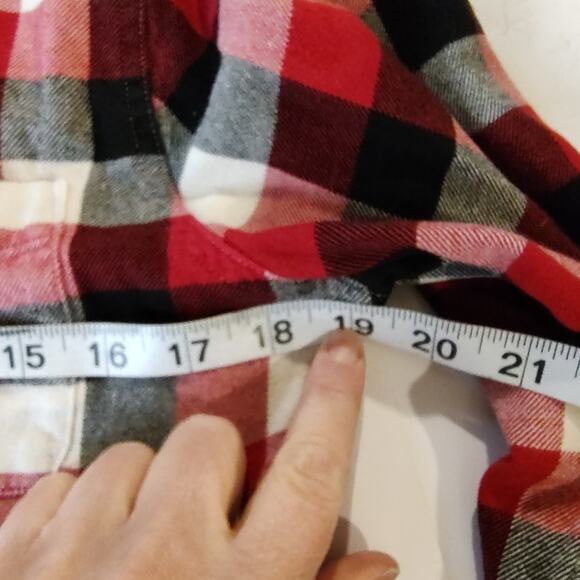 Woolrich Red/White/Black Cotton Button Down Long Sleeve Flannel Top Size Medium - Picture 5 of 8